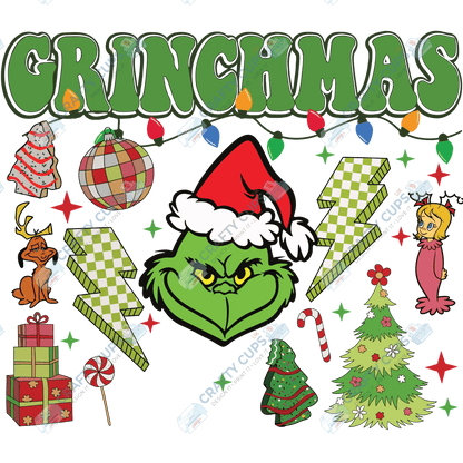 Grinch DTF Transfers – Various Christmas Designs & Sizes (4"–10")
