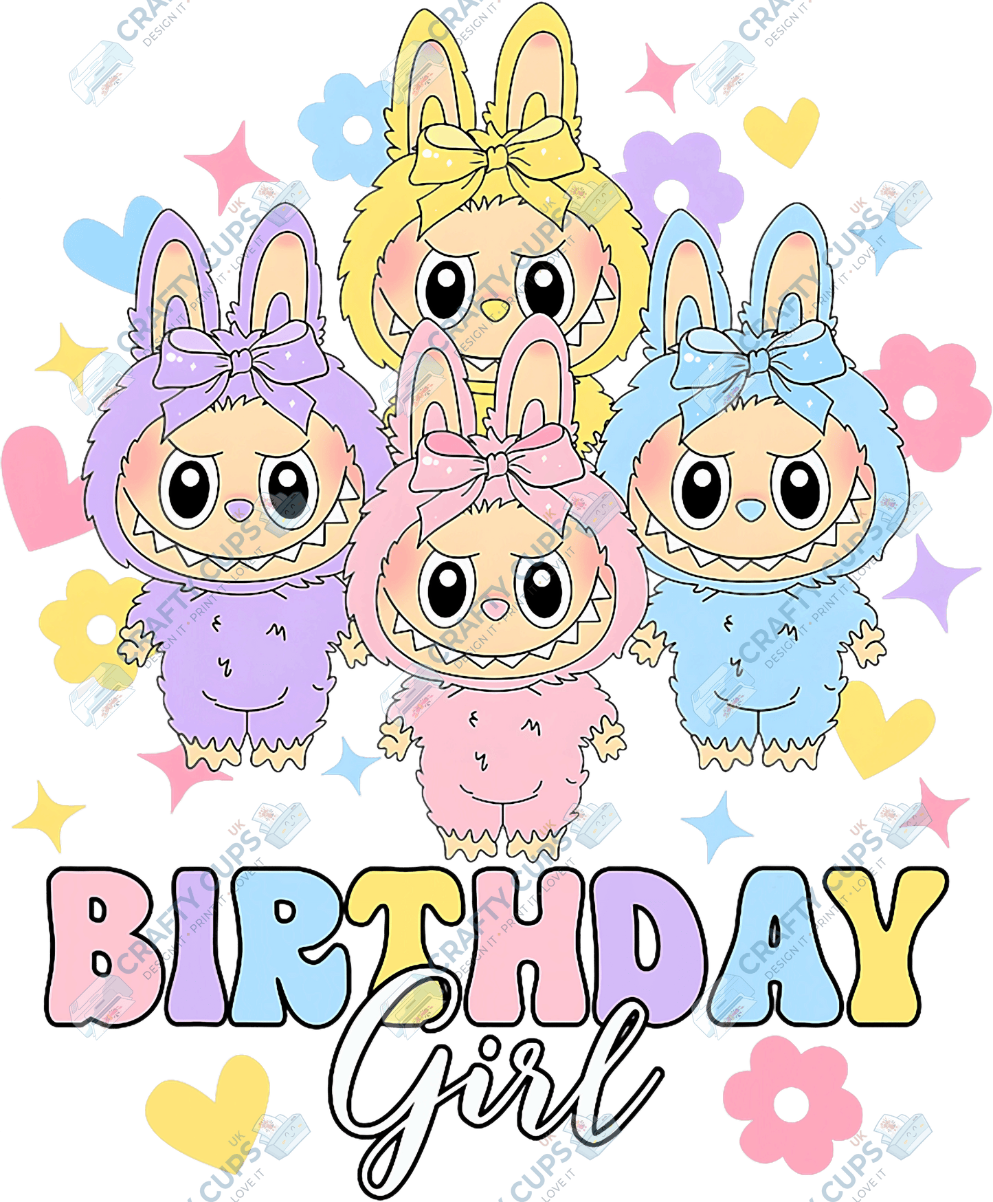 Chibi Monster Birthday DTF Transfers – Cute Anime-Inspired Prints for Party Shirts, Gifts & More