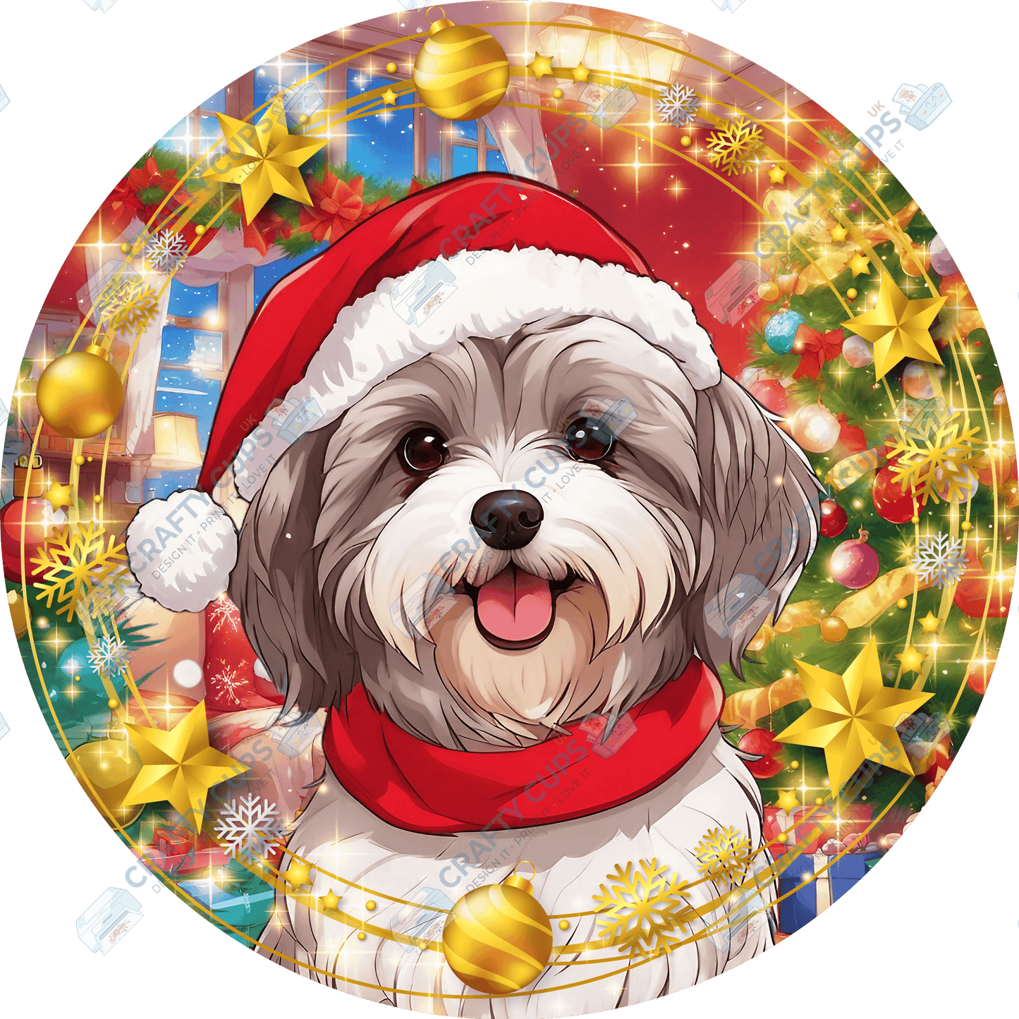 Christmas Dog Breeds DTF Transfer – Exclusive Secret Sub Design | Various Sizes – Crafty Cups UK