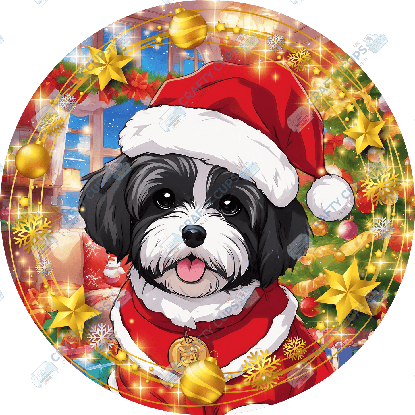 Christmas Dog Breeds DTF Transfer – Exclusive Secret Sub Design | Various Sizes – Crafty Cups UK