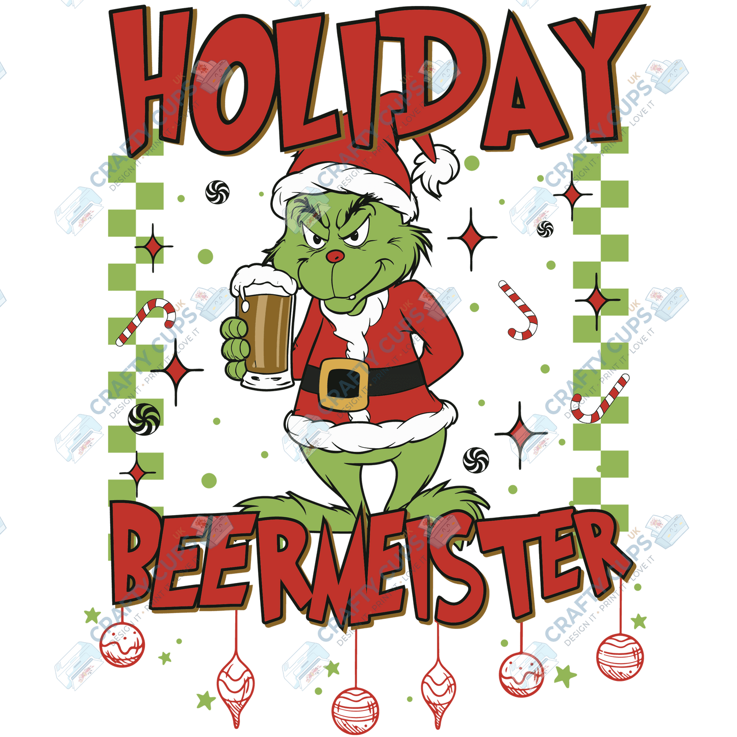 Grinch DTF Transfers – Various Christmas Designs & Sizes (4"–10")