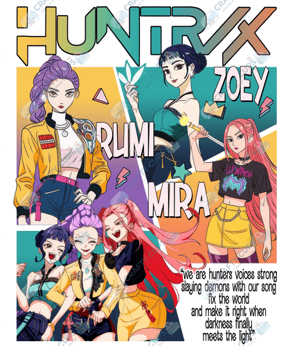 Demon Hunters DTF Transfer – Various Designs & Sizes, Heat Press Ready