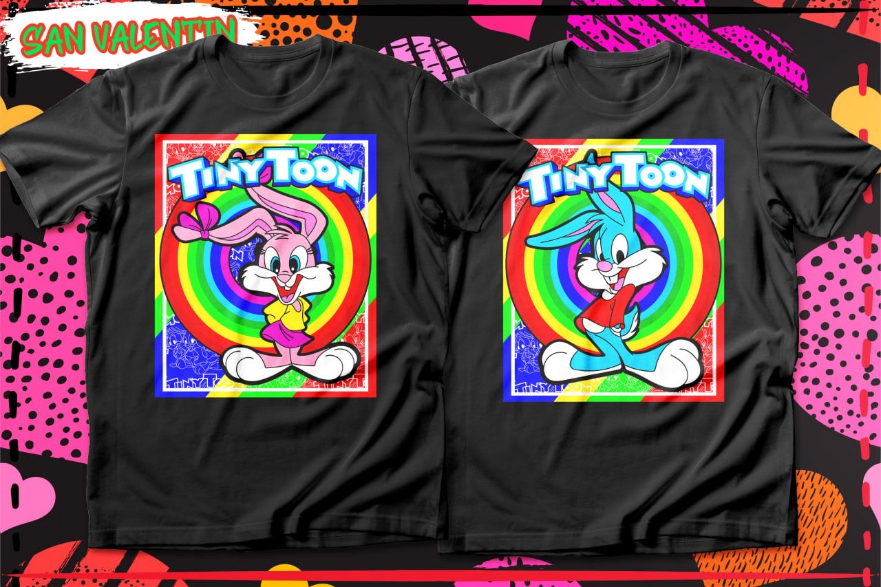 Couples Valentine Cartoon DTF Transfer (Set of 2) | Matching Ready-to-Press Prints