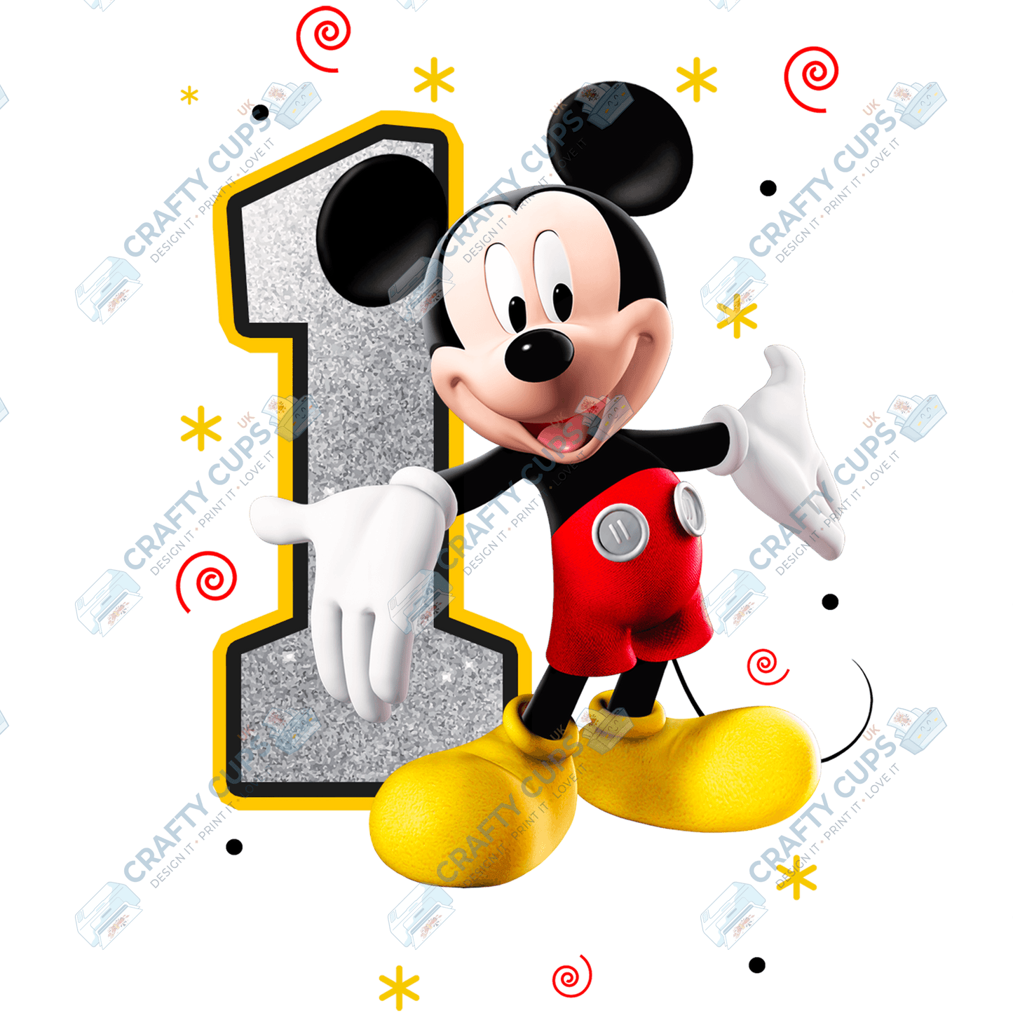 Mouse Birthday DTF Transfer – Ages 1 to 5 | Cute Cartoon Mouse Print for Shirts & Gifts