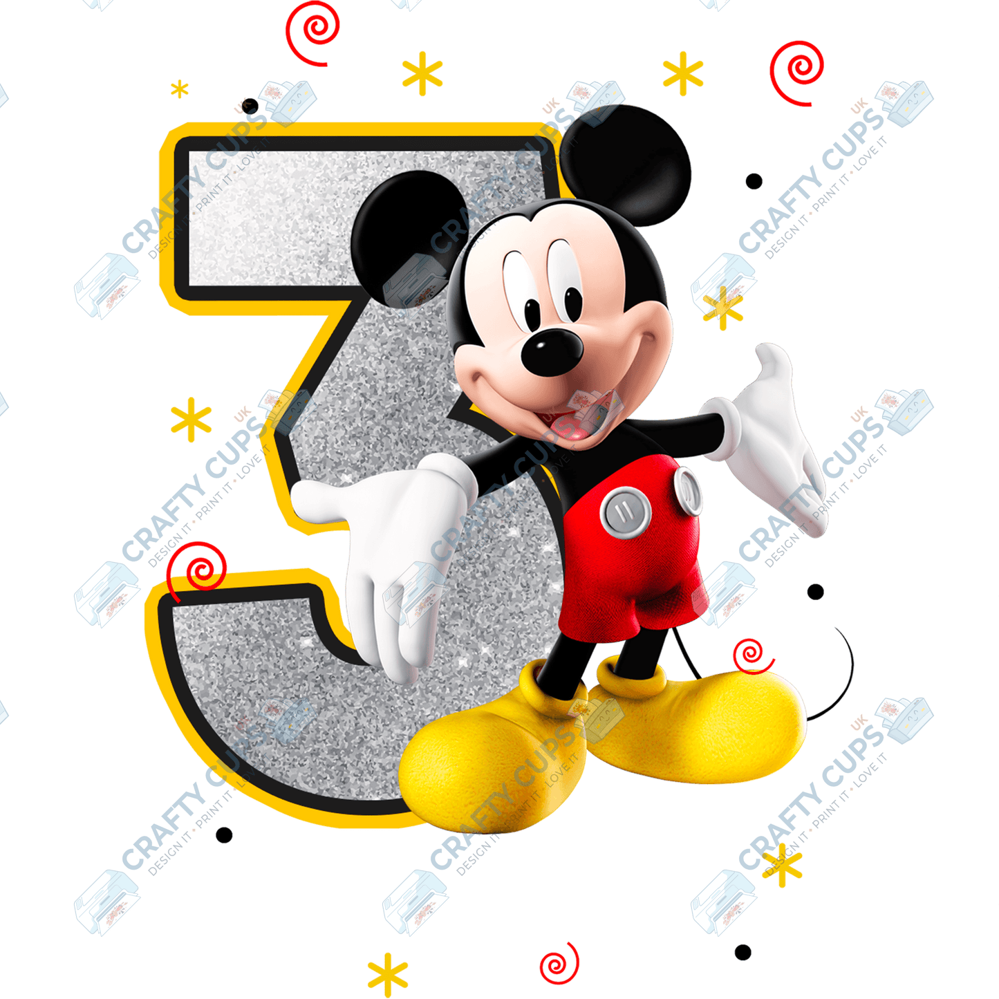 Mouse Birthday DTF Transfer – Ages 1 to 5 | Cute Cartoon Mouse Print for Shirts & Gifts