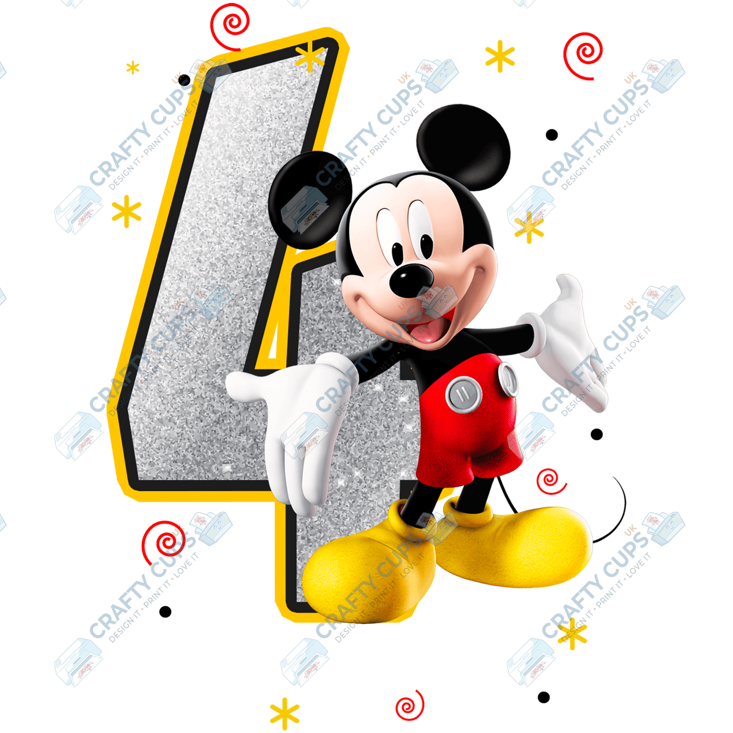 Mouse Birthday DTF Transfer – Ages 1 to 5 | Cute Cartoon Mouse Print for Shirts & Gifts