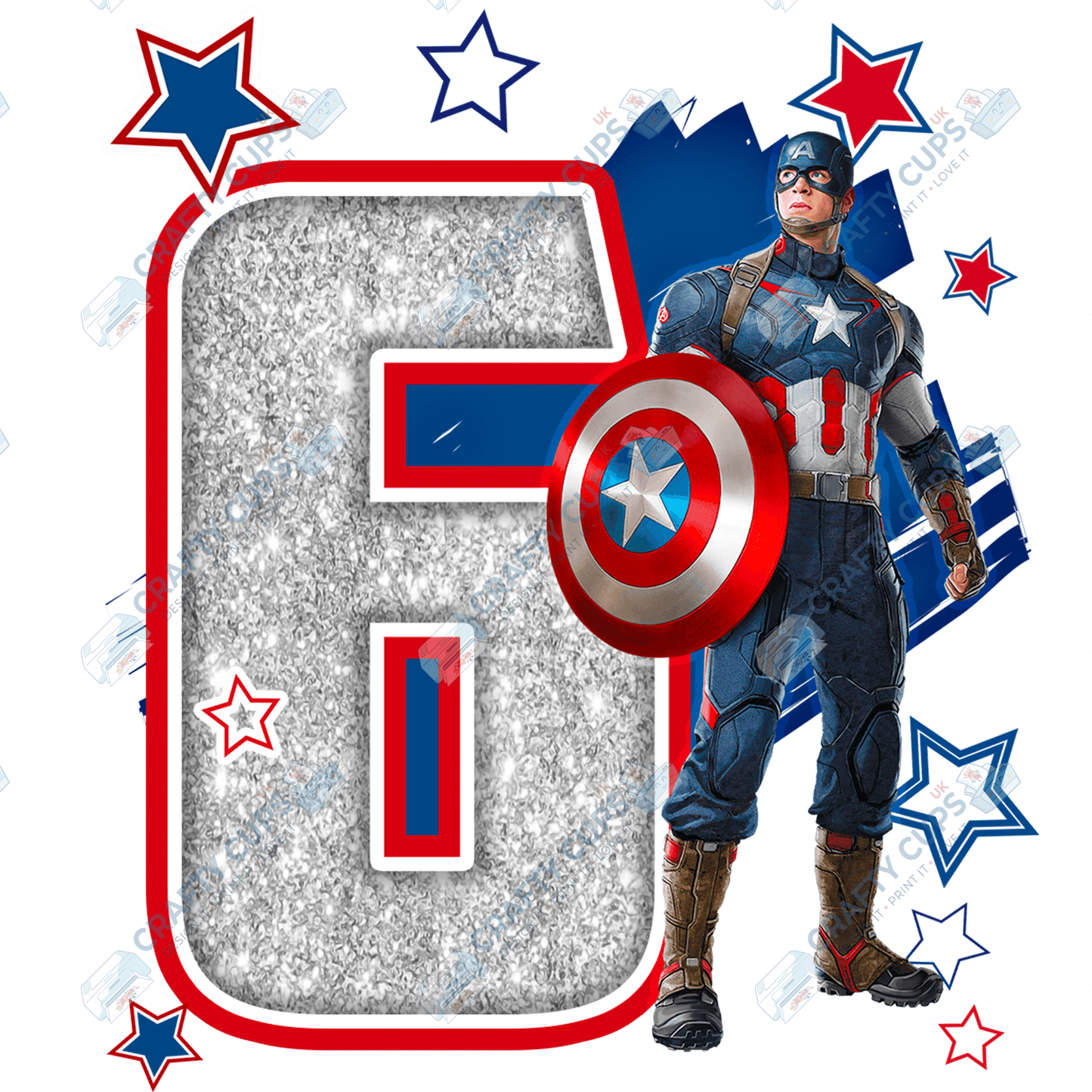 Superhero Birthday DTF Transfer – Ages 4 to 8 | Comic-Style Hero Print for Shirts, Pyjamas & Gifts