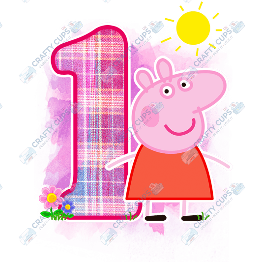 Pepper Birthday DTF Transfer for Kids (Ages 1–5) – Cute Piggy Design