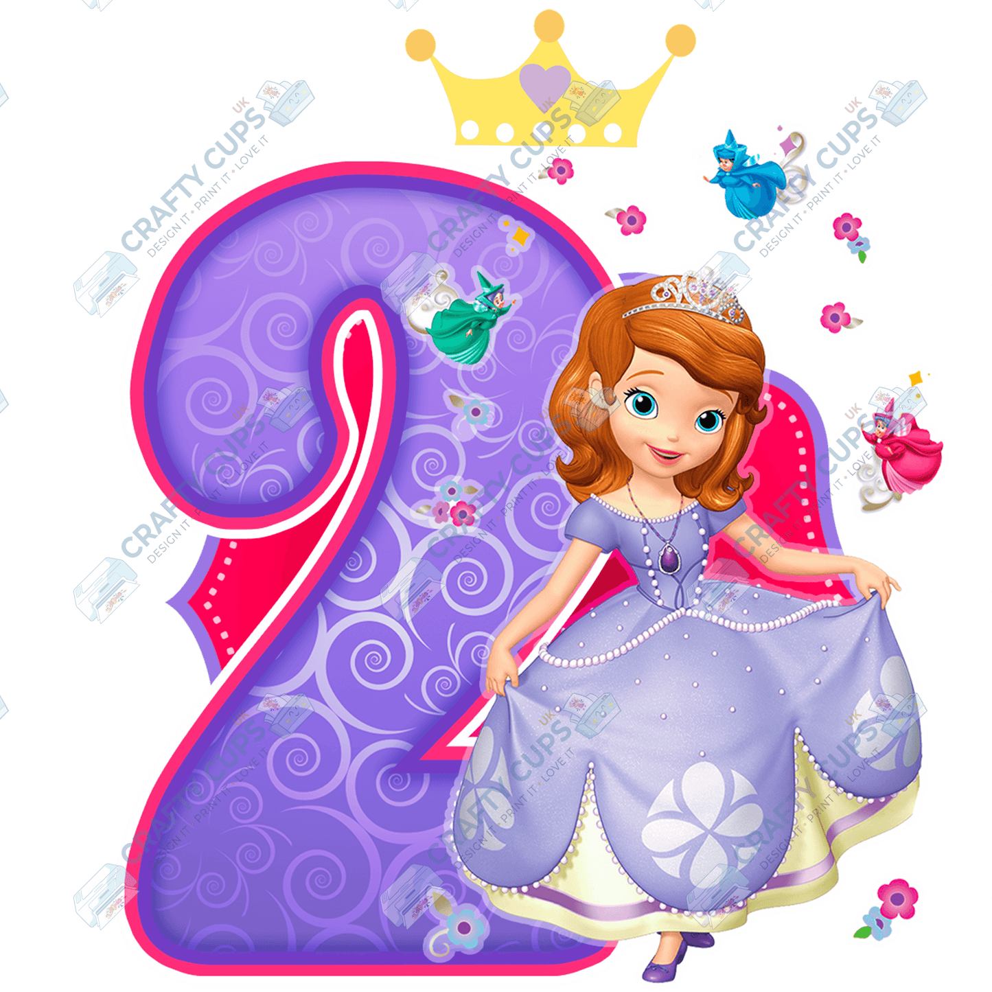 Sophia Princess DTF Transfer for Kids (Ages 1–5) – Adorable Princess Design for Shirts & Birthday Outfits