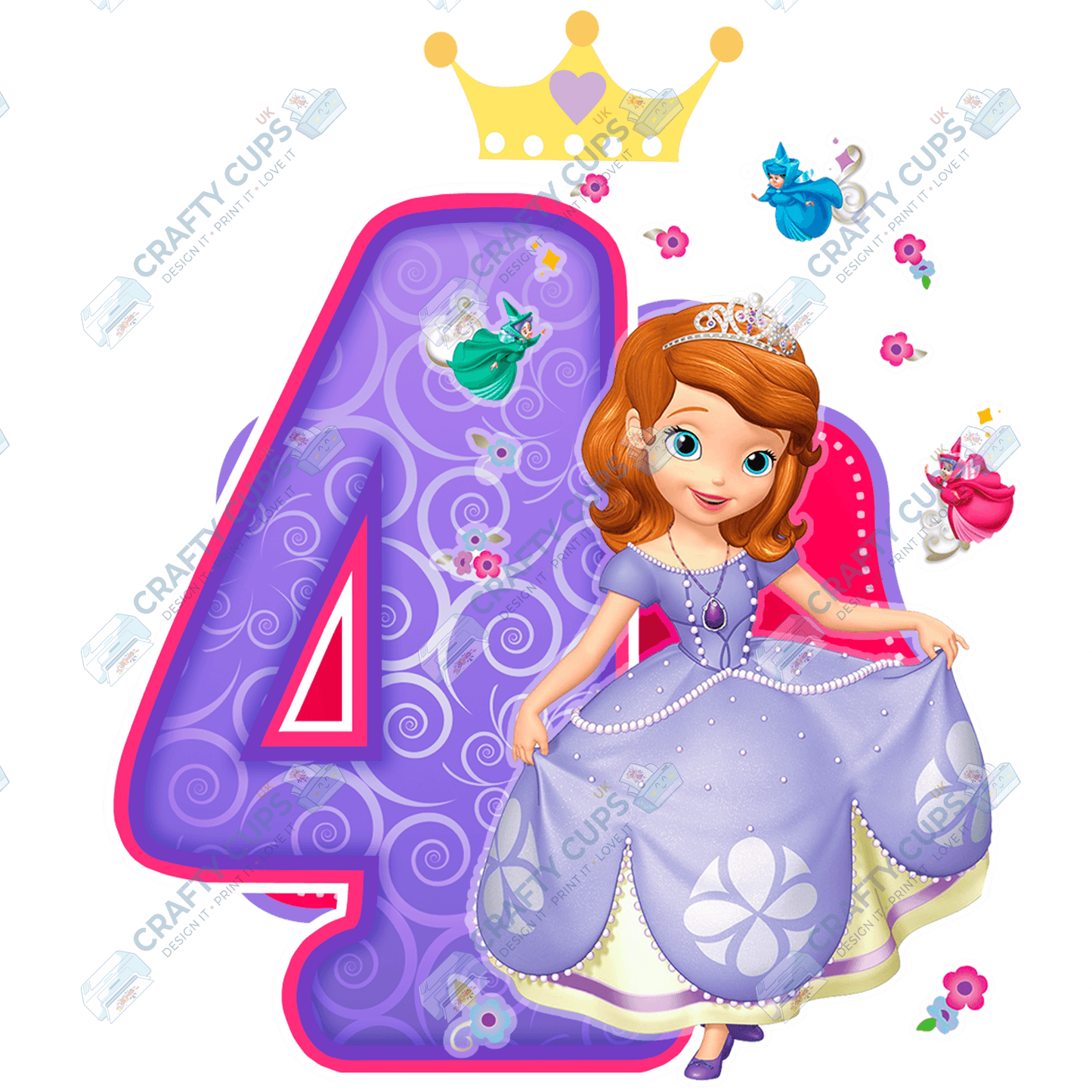 Sophia Princess DTF Transfer for Kids (Ages 1–5) – Adorable Princess Design for Shirts & Birthday Outfits