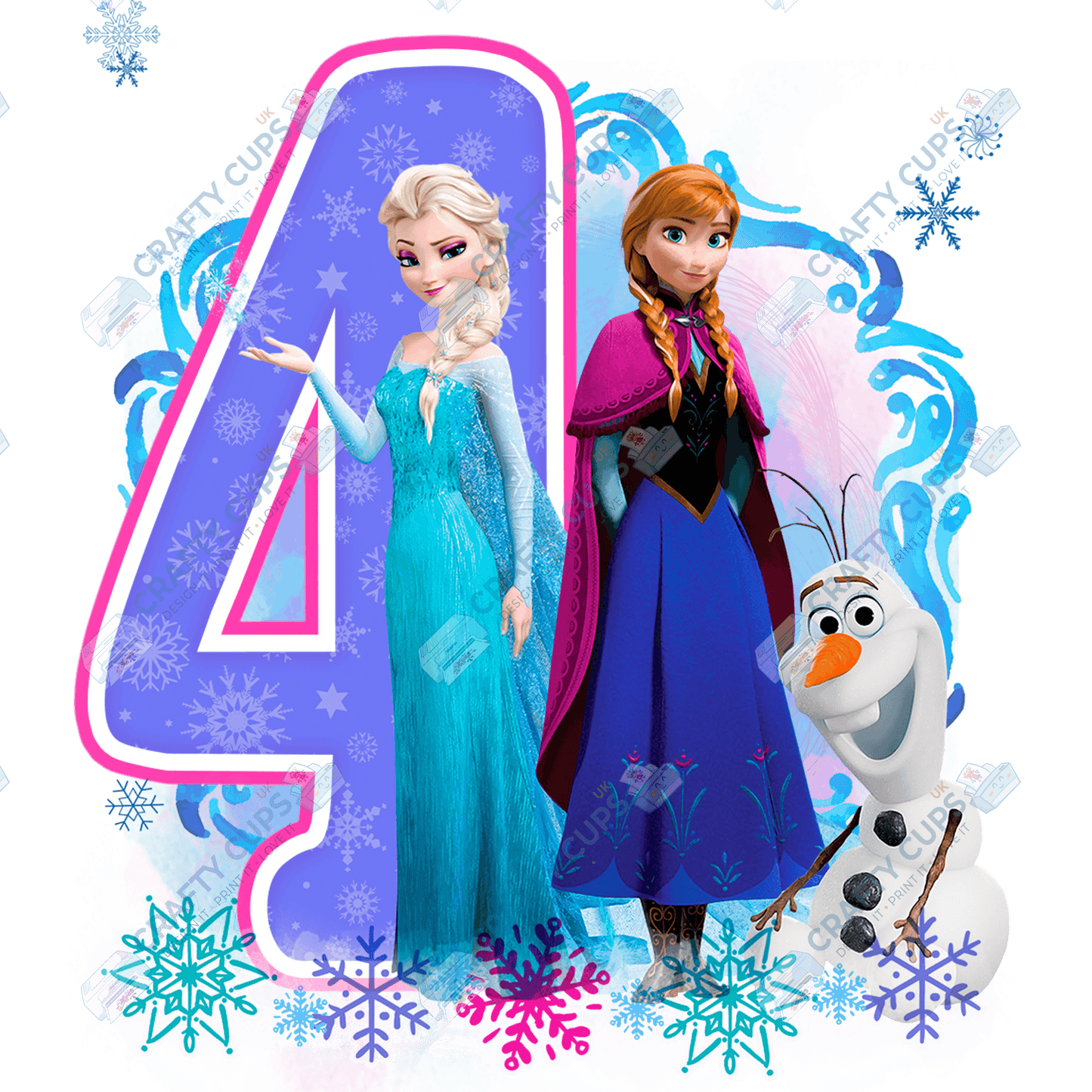 Ice Princess Birthday DTF Transfer – Ages 1 to 8 | Winter Princess Print for Shirts, Pyjamas & Gifts