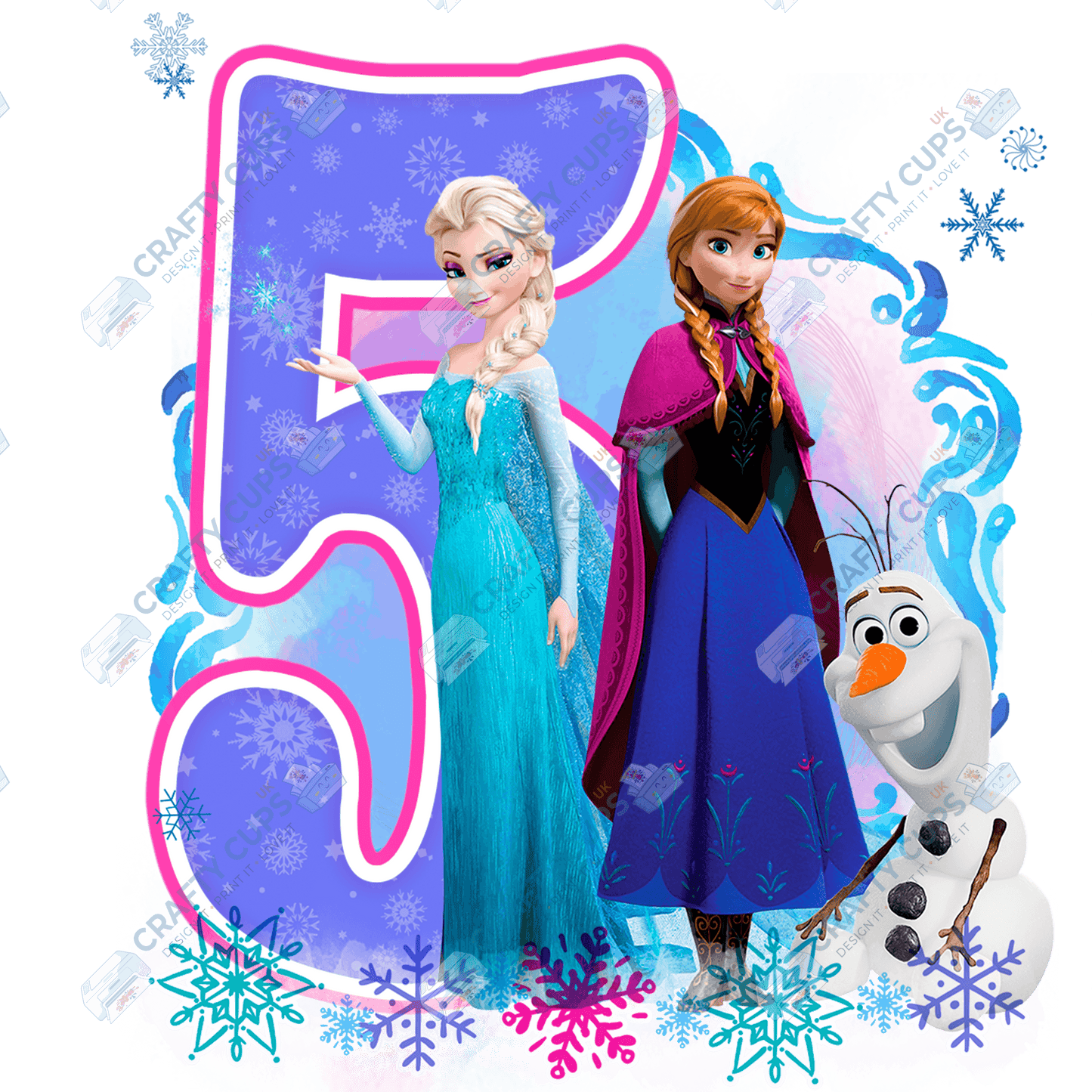 Ice Princess Birthday DTF Transfer – Ages 1 to 8 | Winter Princess Print for Shirts, Pyjamas & Gifts