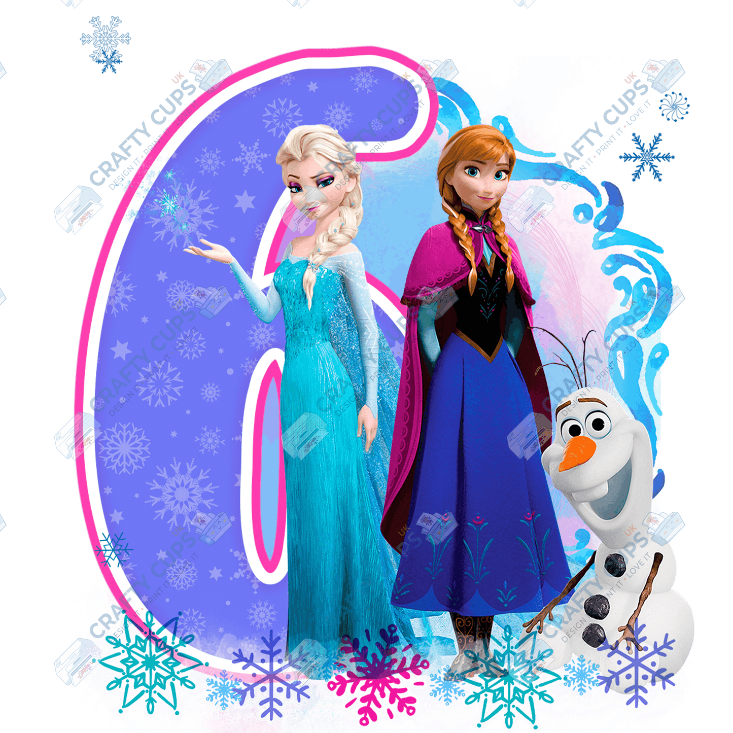 Ice Princess Birthday DTF Transfer – Ages 1 to 8 | Winter Princess Print for Shirts, Pyjamas & Gifts