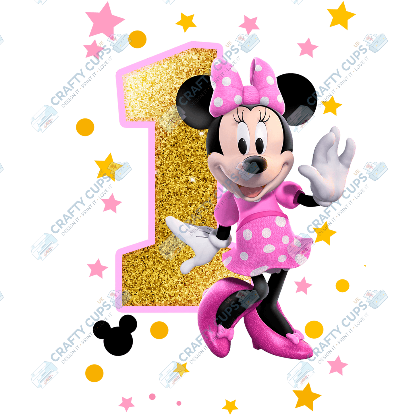 Pink Mouse DTF Transfers – Cute Designs for Ages 1–5 (4"–10")