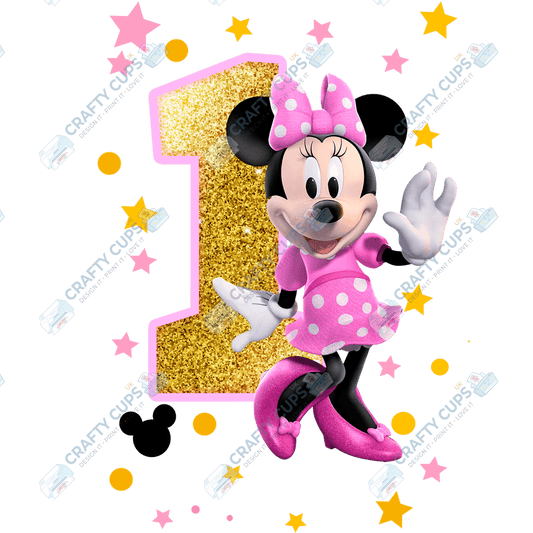 Pink Mouse DTF Transfers – Cute Designs for Ages 1–5 (4"–10")