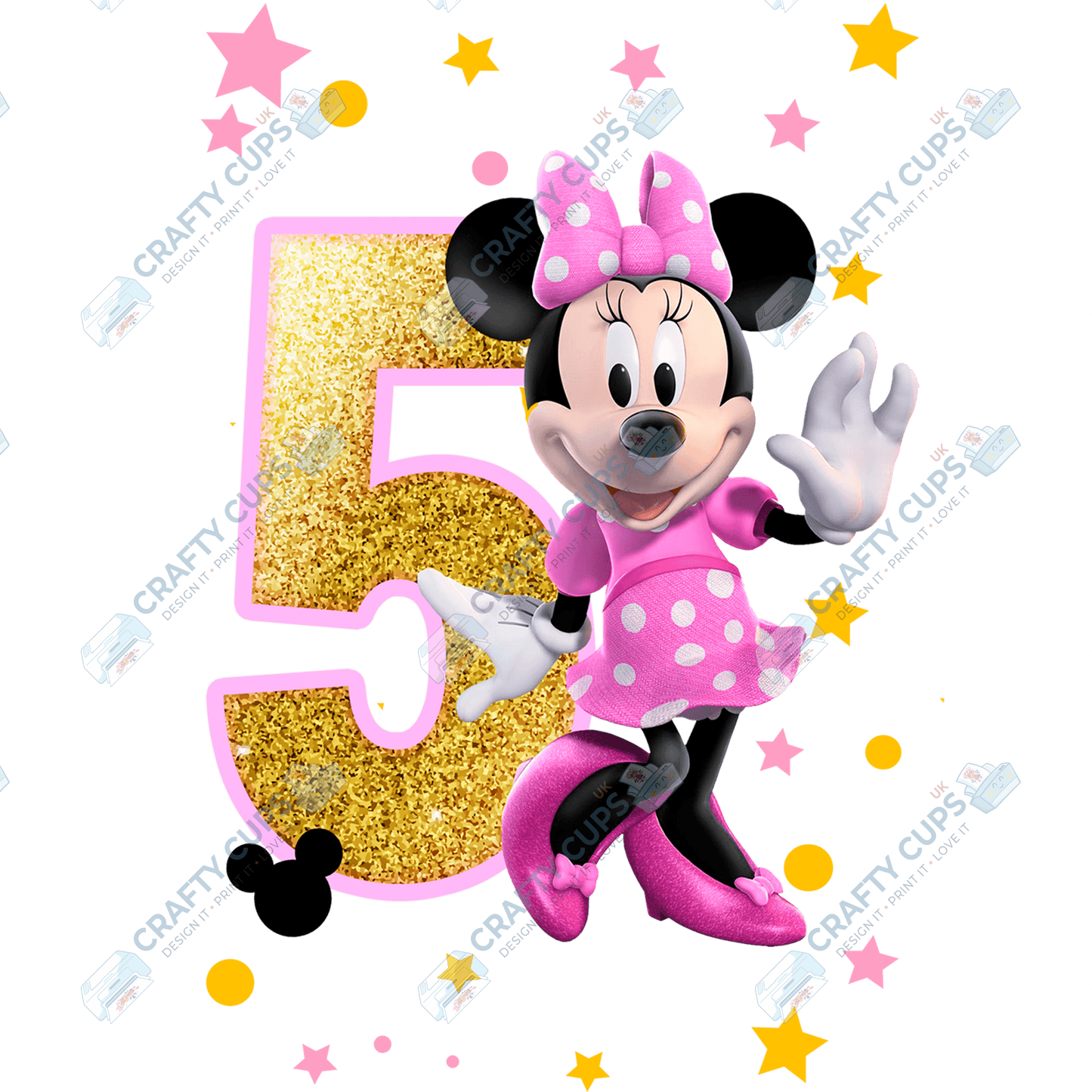 Pink Mouse DTF Transfers – Cute Designs for Ages 1–5 (4"–10")