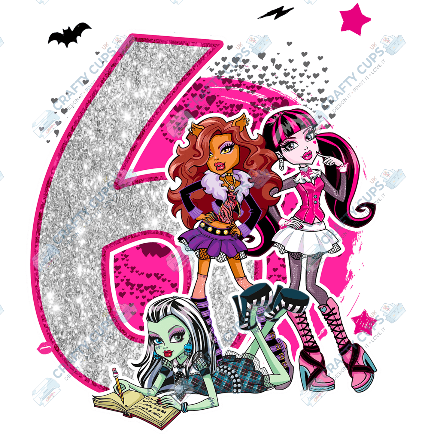 Spooky Glam Monster DTF Transfers – Cool Designs for Ages 4–8 (4"–10")