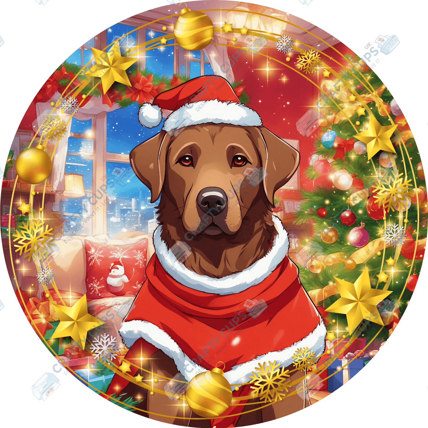 Christmas Dog Breeds DTF Transfer – Exclusive Secret Sub Design | Various Sizes – Crafty Cups UK