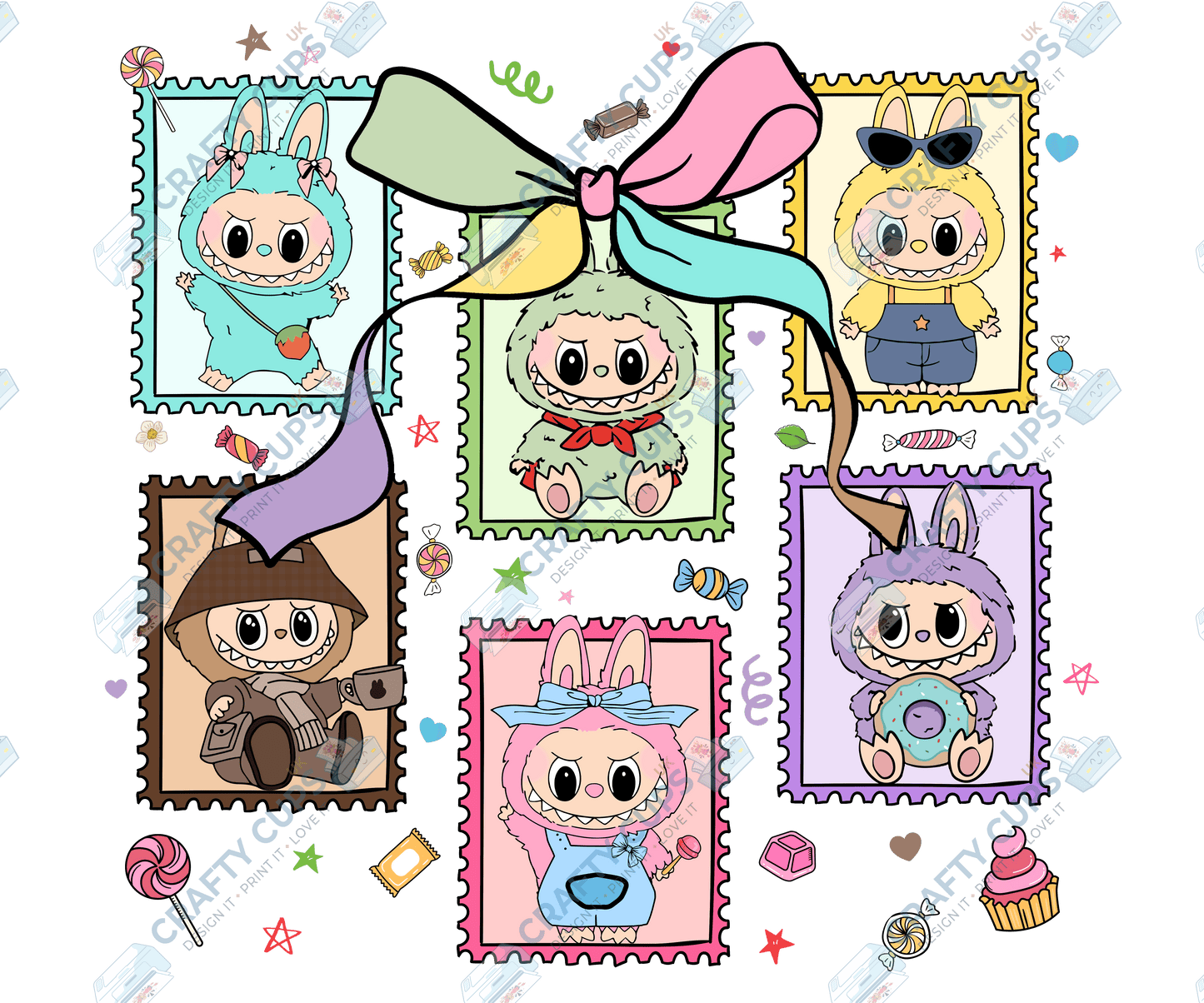 Chibi Monsters DTF Transfer – Cute Anime Style Various Sizes & Designs