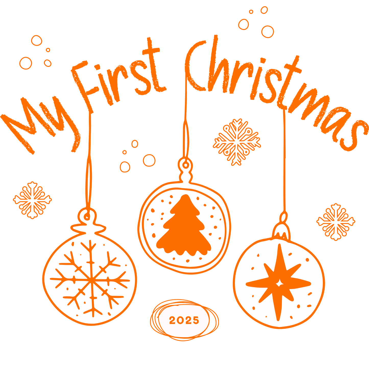 My First Christmas 2025 DTF Transfer Print – Baby’s First Christmas Design – Multiple Sizes & Colours – Ready to Press