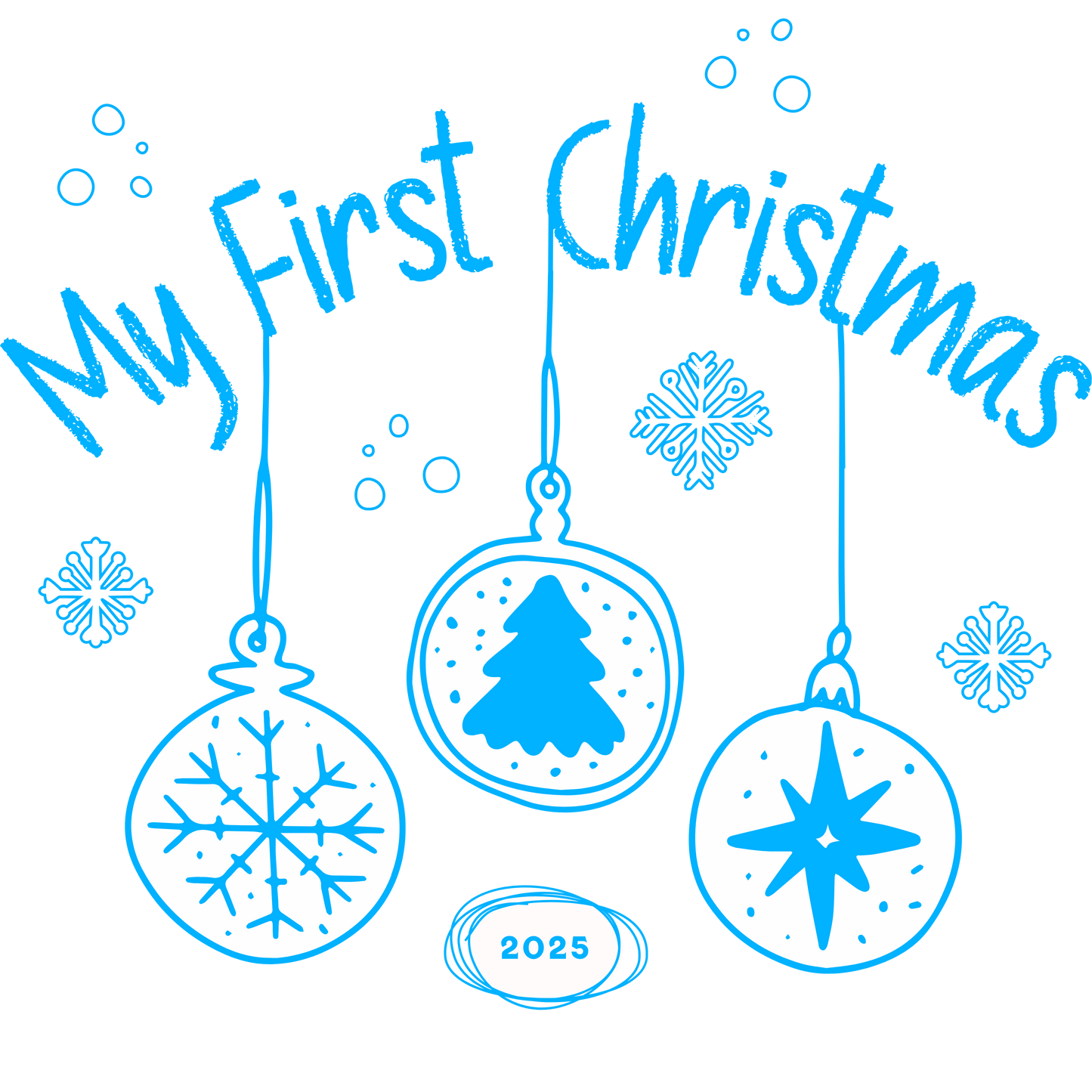 My First Christmas 2025 DTF Transfer Print – Baby’s First Christmas Design – Multiple Sizes & Colours – Ready to Press