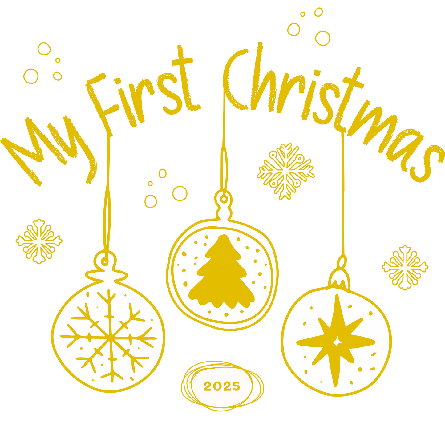 My First Christmas 2025 DTF Transfer Print – Baby’s First Christmas Design – Multiple Sizes & Colours – Ready to Press
