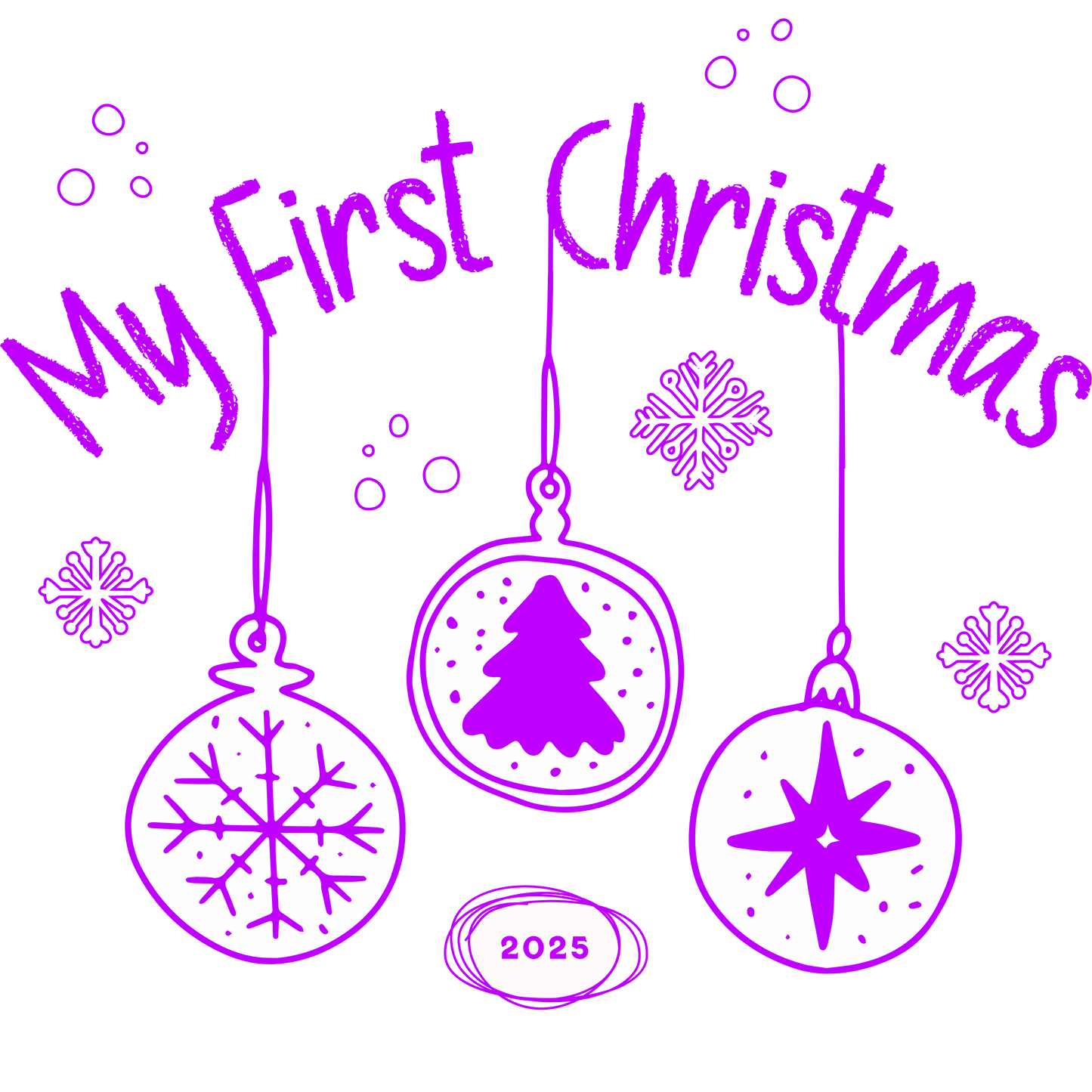 My First Christmas 2025 DTF Transfer Print – Baby’s First Christmas Design – Multiple Sizes & Colours – Ready to Press