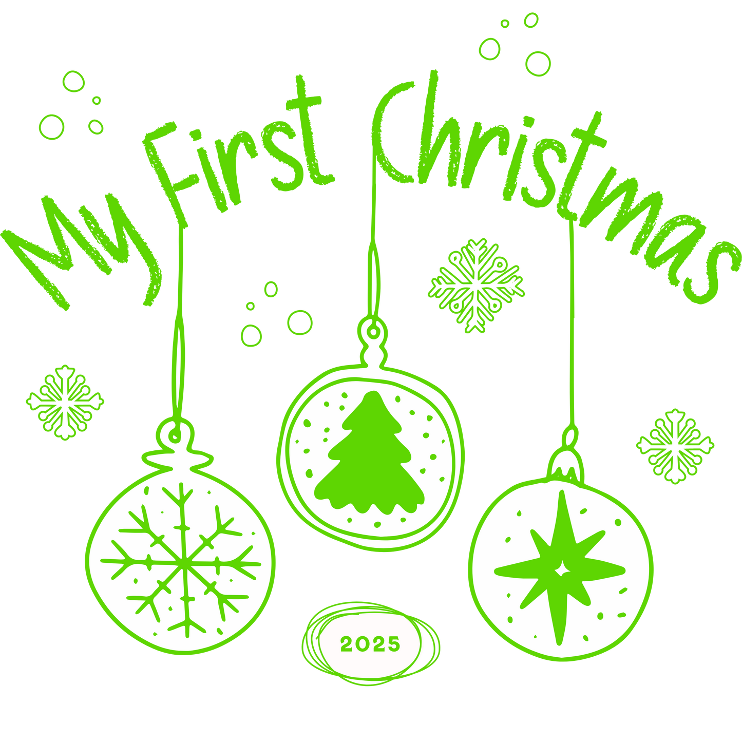 My First Christmas 2025 DTF Transfer Print – Baby’s First Christmas Design – Multiple Sizes & Colours – Ready to Press