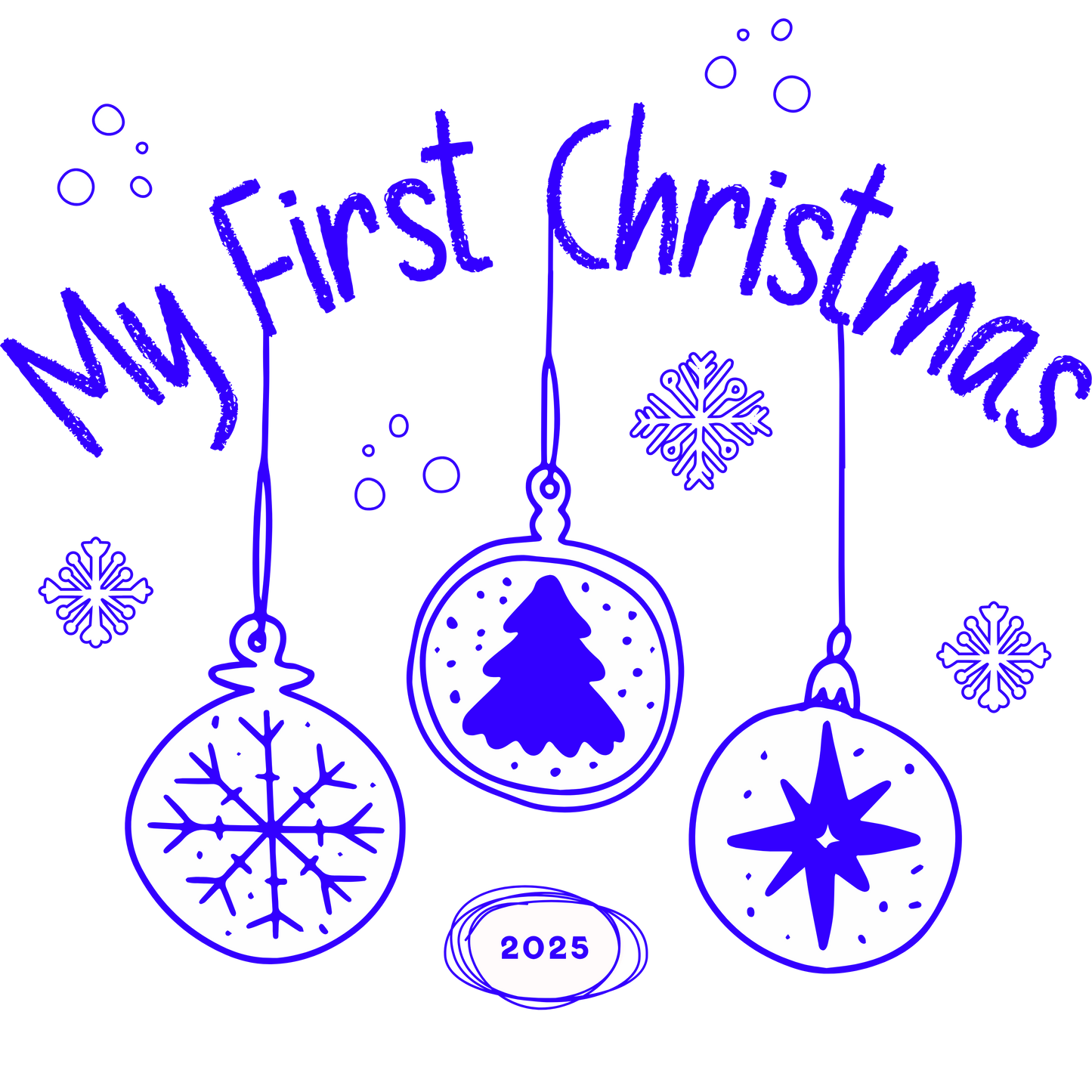 My First Christmas 2025 DTF Transfer Print – Baby’s First Christmas Design – Multiple Sizes & Colours – Ready to Press