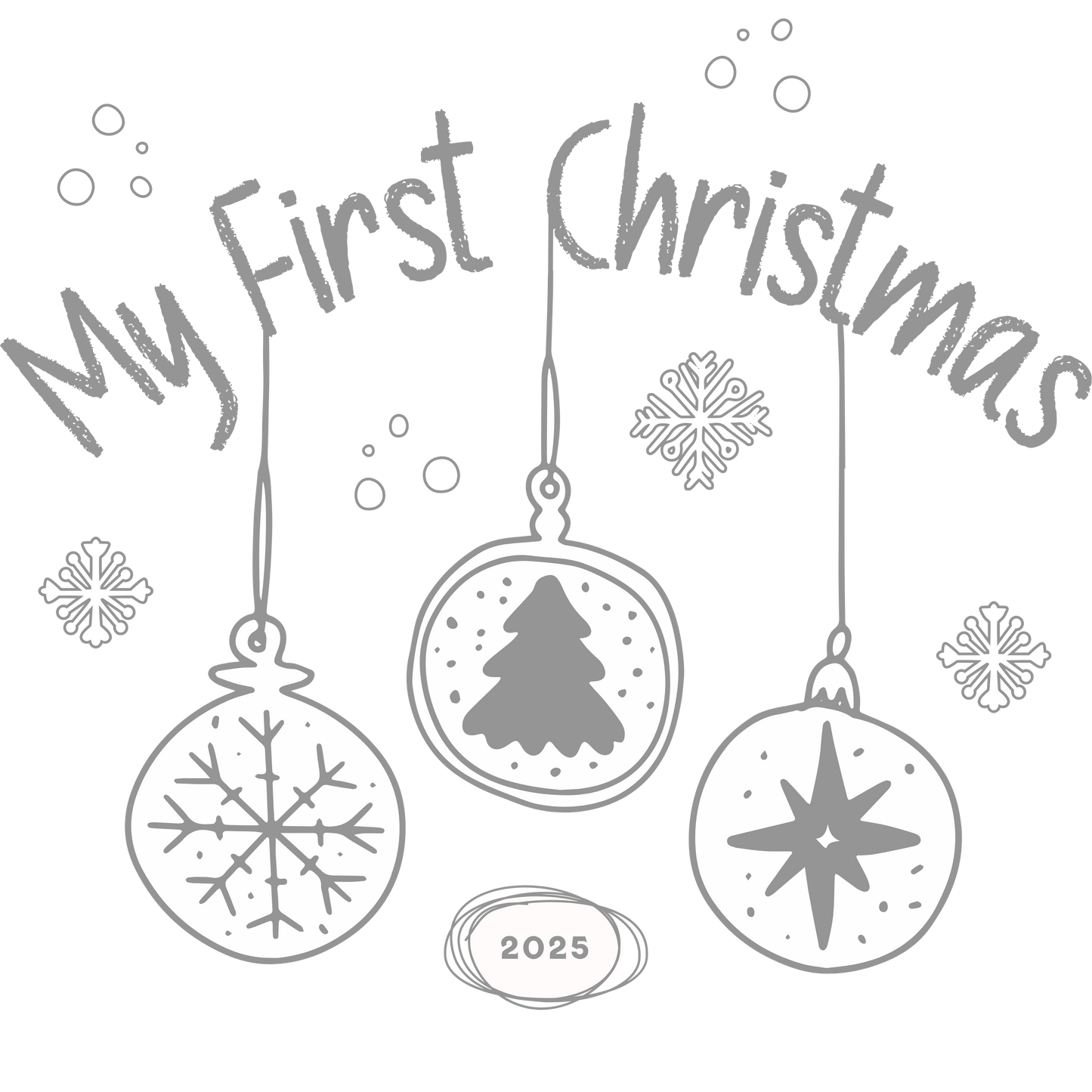 My First Christmas 2025 DTF Transfer Print – Baby’s First Christmas Design – Multiple Sizes & Colours – Ready to Press