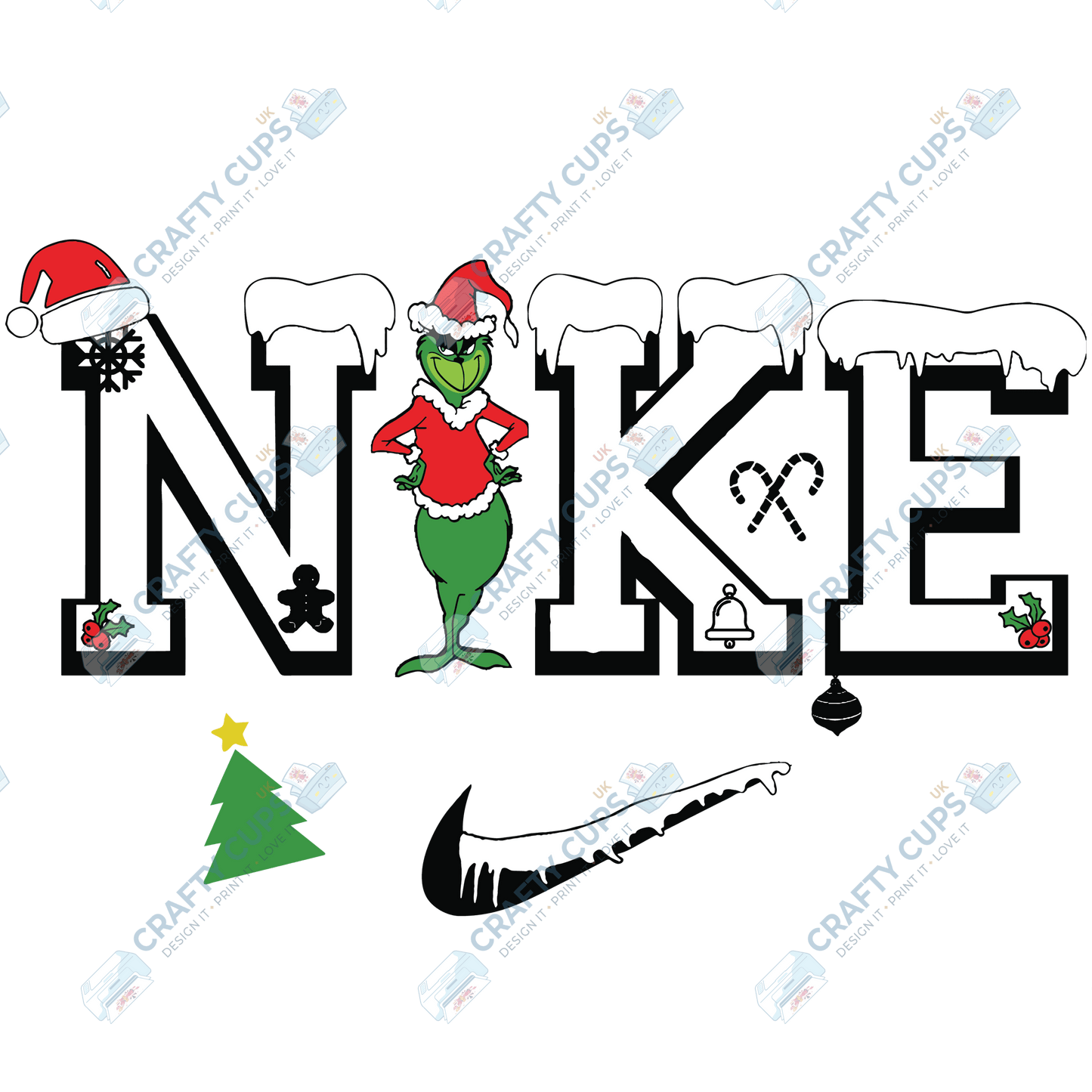 Grinch DTF Transfers – Various Christmas Designs & Sizes (4"–10")