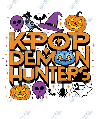 Halloween Demon Hunters DTF Transfer – Spooky Anime Style Design, Various Sizes & Heat Press Ready