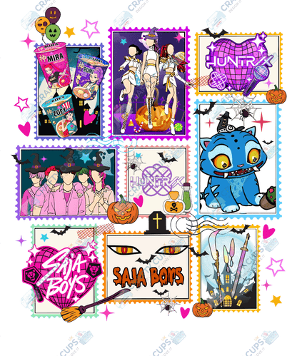 Halloween Demon Hunters DTF Transfer – Spooky Anime Style Design, Various Sizes & Heat Press Ready