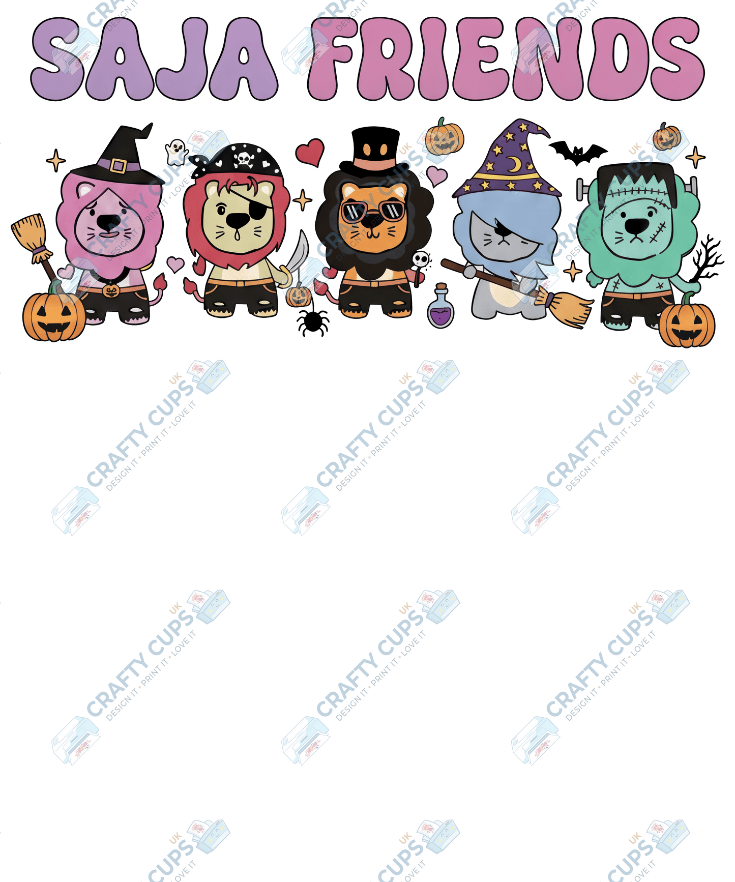 Halloween Demon Hunters DTF Transfer – Spooky Anime Style Design, Various Sizes & Heat Press Ready