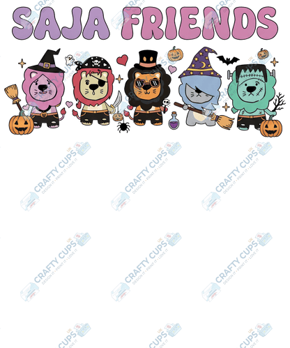 Halloween Demon Hunters DTF Transfer – Spooky Anime Style Design, Various Sizes & Heat Press Ready