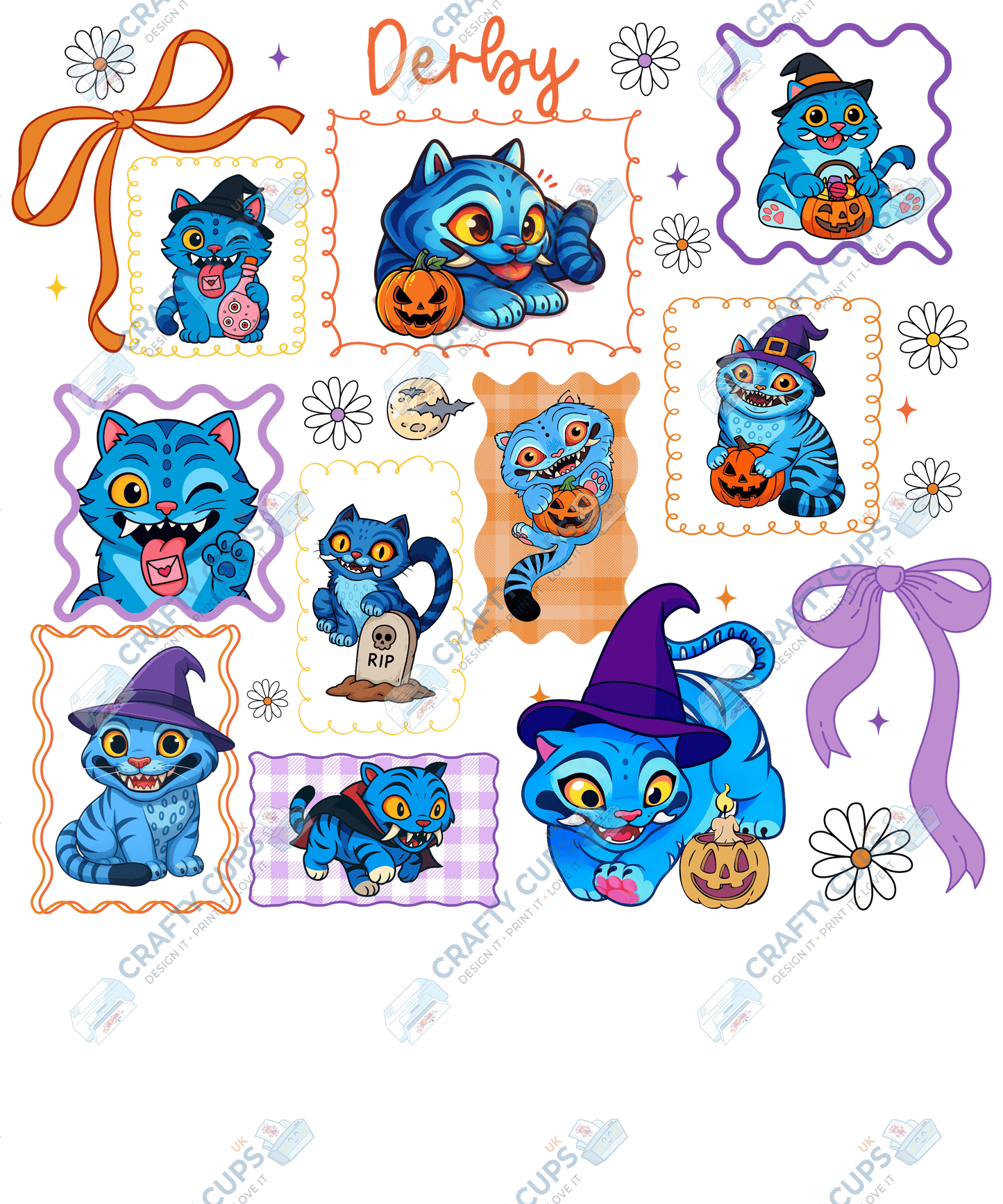 Halloween Demon Hunters DTF Transfer – Spooky Anime Style Design, Various Sizes & Heat Press Ready