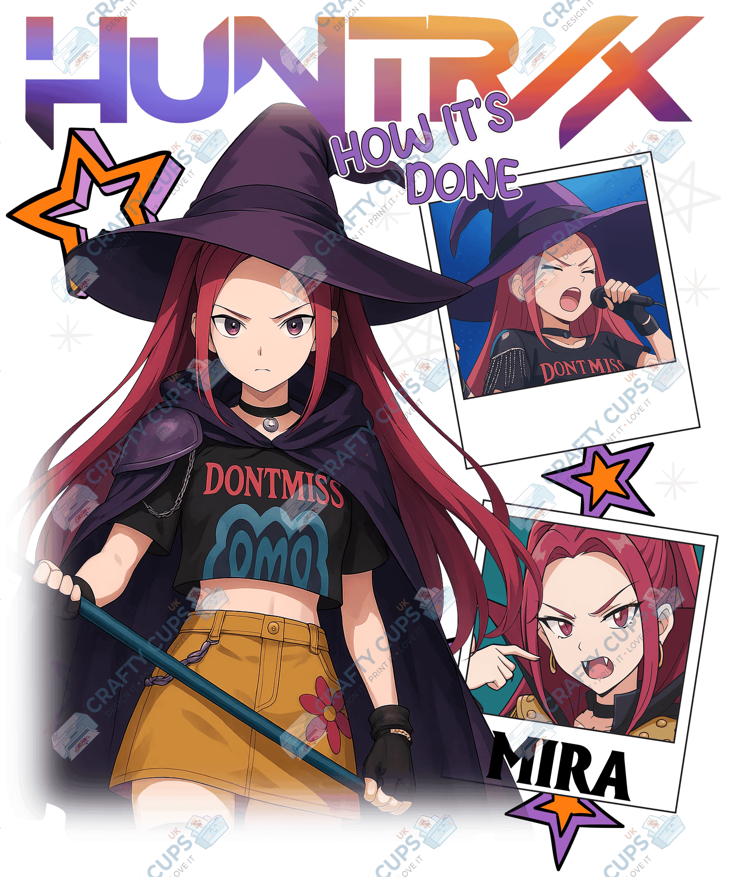 Halloween Demon Hunters DTF Transfer – Spooky Anime Style Design, Various Sizes & Heat Press Ready