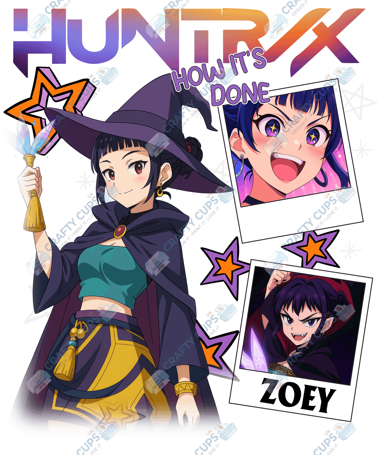 Halloween Demon Hunters DTF Transfer – Spooky Anime Style Design, Various Sizes & Heat Press Ready