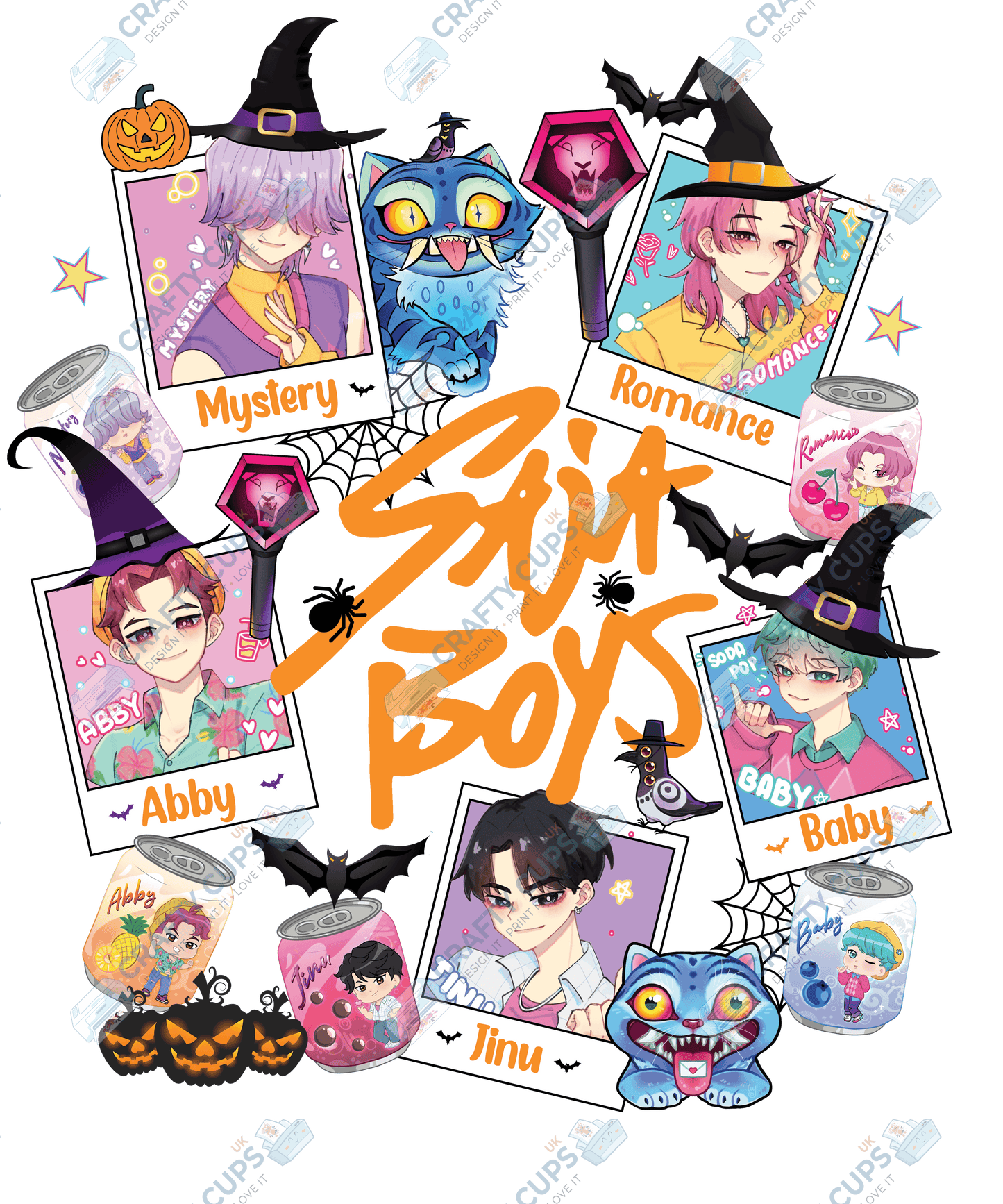 Halloween Demon Hunters DTF Transfer – Spooky Anime Style Design, Various Sizes & Heat Press Ready