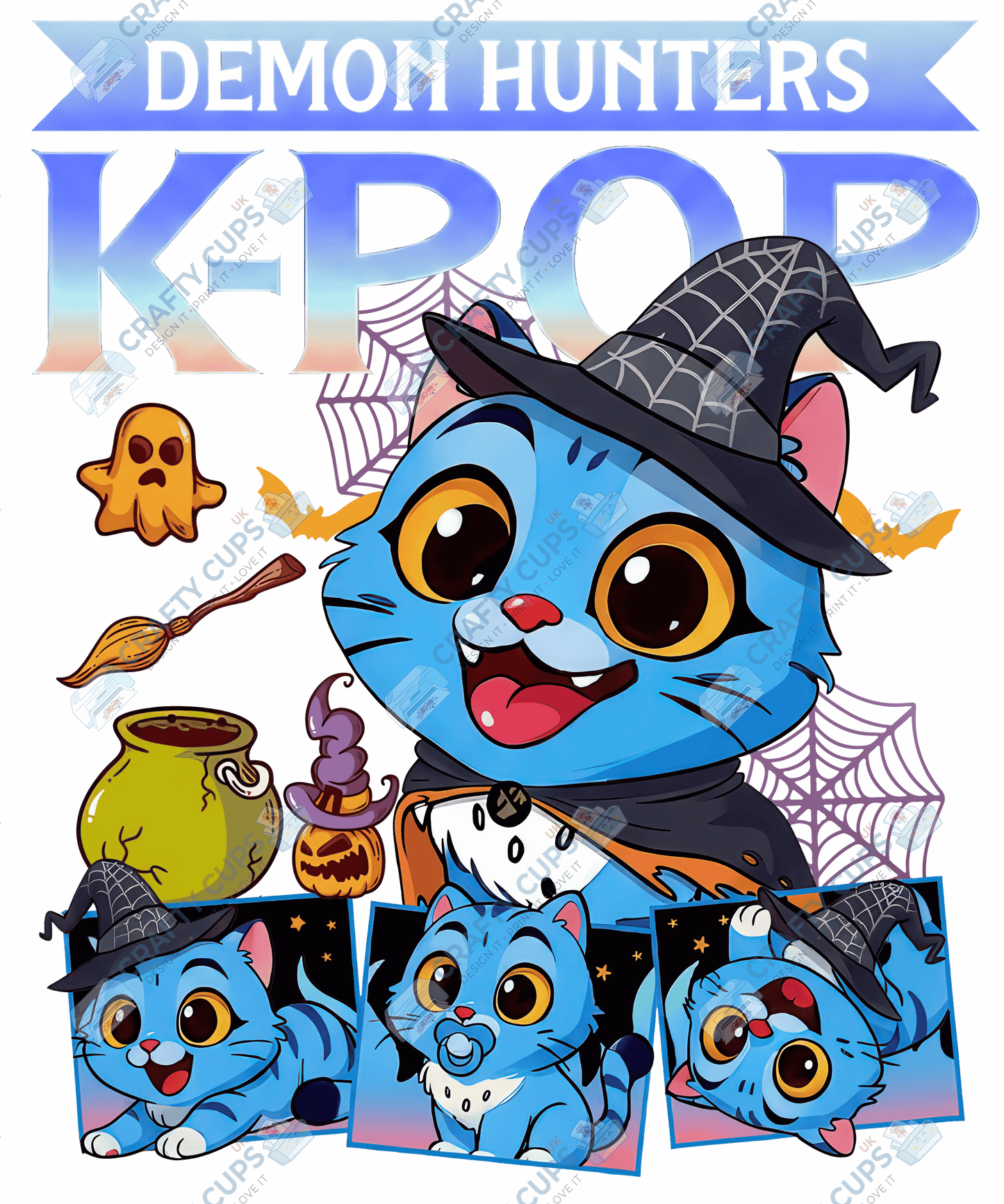 Halloween Demon Hunters DTF Transfer – Spooky Anime Style Design, Various Sizes & Heat Press Ready