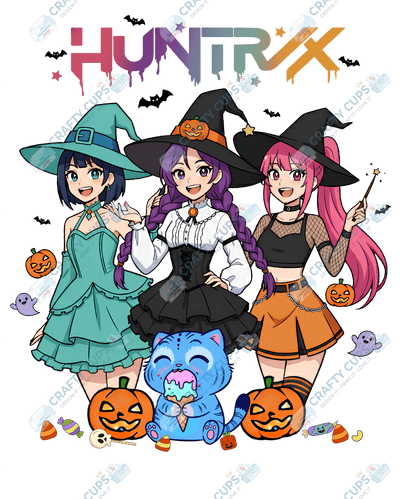 Halloween Demon Hunters DTF Transfer – Spooky Anime Style Design, Various Sizes & Heat Press Ready