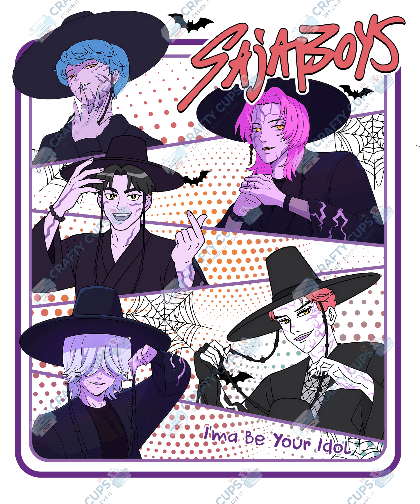 Halloween Demon Hunters DTF Transfer – Spooky Anime Style Design, Various Sizes & Heat Press Ready