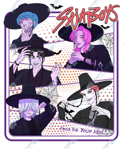 Halloween Demon Hunters DTF Transfer – Spooky Anime Style Design, Various Sizes & Heat Press Ready