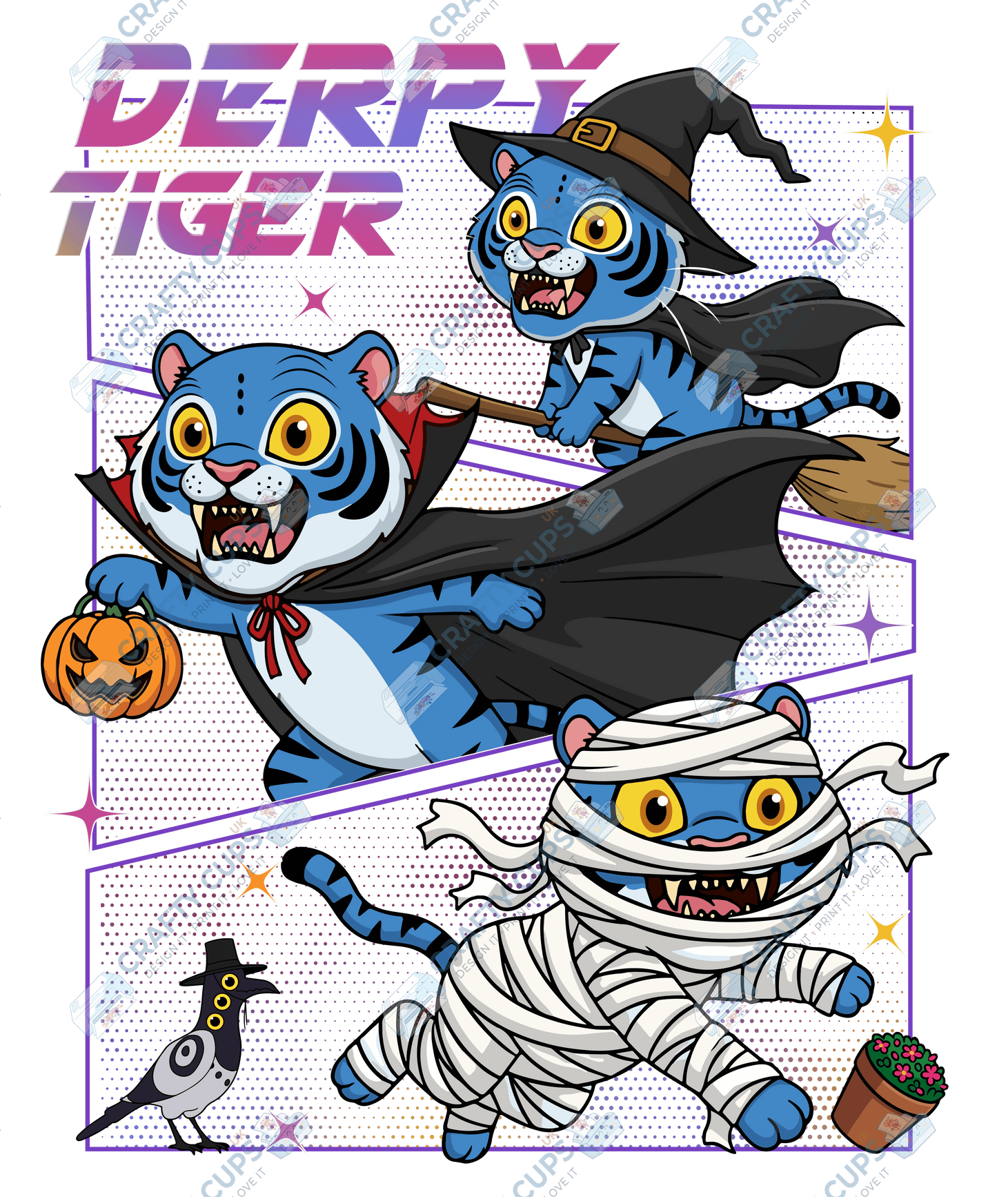 Halloween Demon Hunters DTF Transfer – Spooky Anime Style Design, Various Sizes & Heat Press Ready