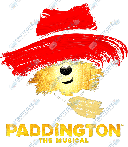 Paddington The Musical DTF Transfer | Various Sizes & Designs | Not for White T-Shirts | Transparent Tag Text