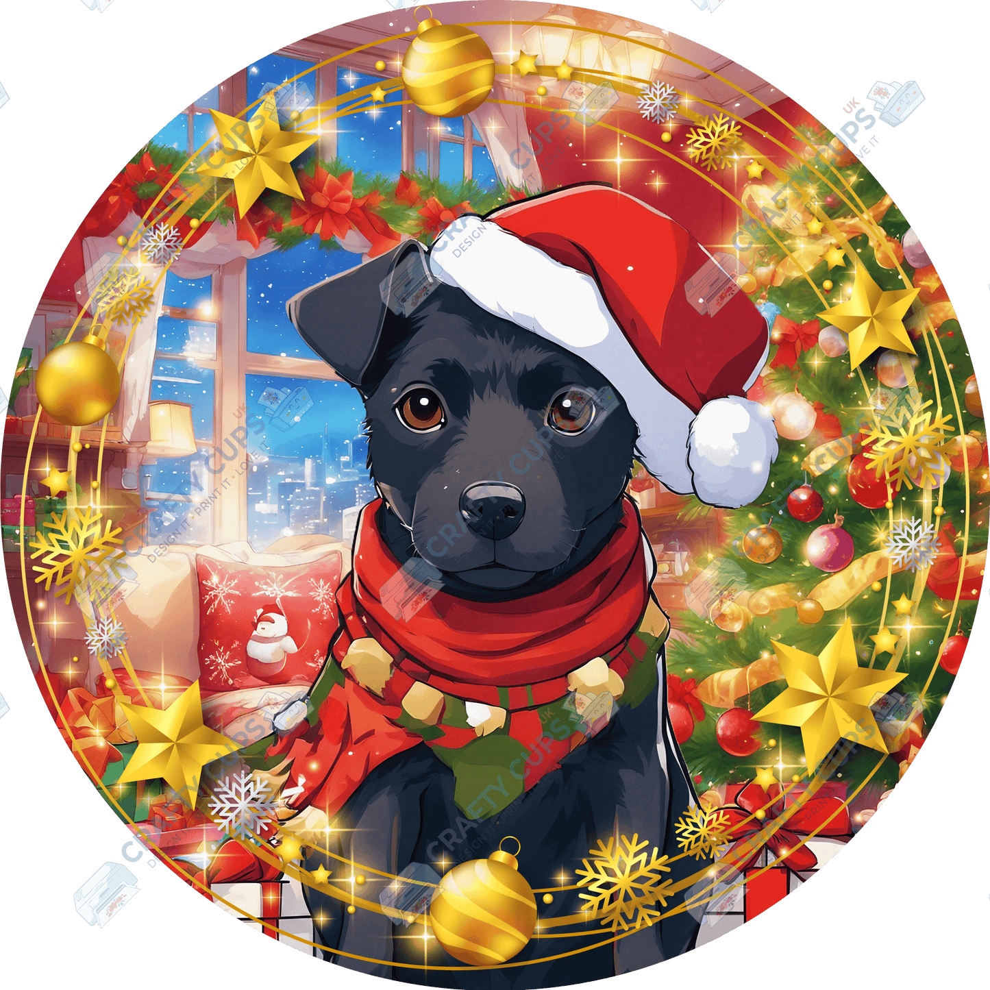 Christmas Dog Breeds DTF Transfer – Exclusive Secret Sub Design | Various Sizes – Crafty Cups UK