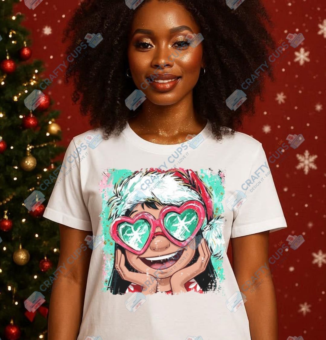 Quirky Christmas DTF Transfers – Festive Friends with Glasses