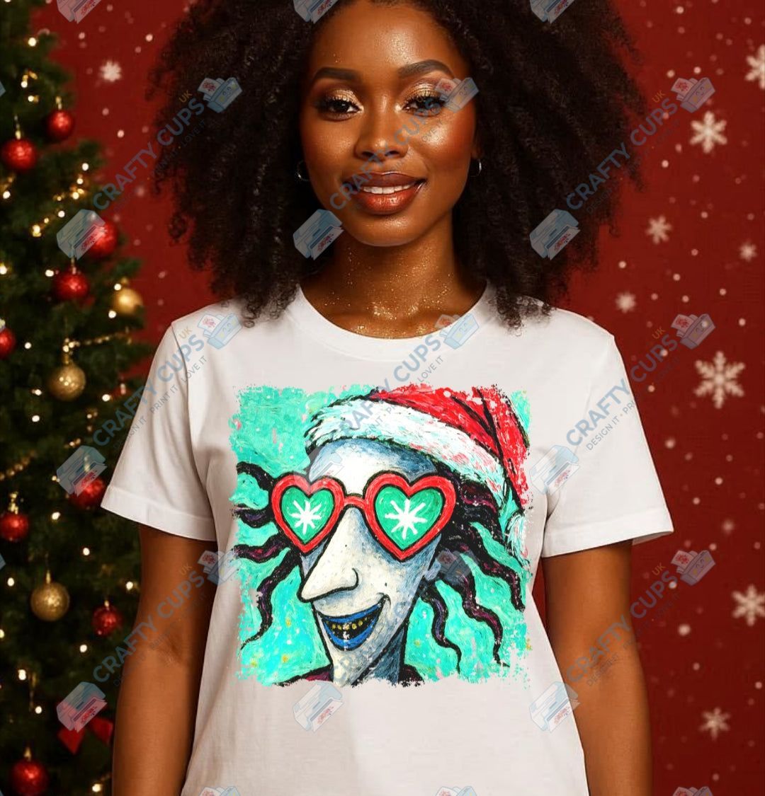 Quirky Christmas DTF Transfers – Festive Friends with Glasses