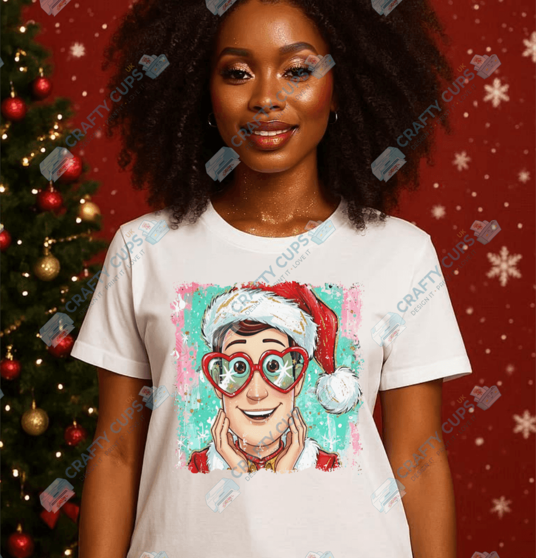 Quirky Christmas DTF Transfers – Festive Friends with Glasses