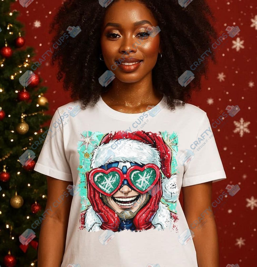 Quirky Christmas DTF Transfers – Festive Friends with Glasses